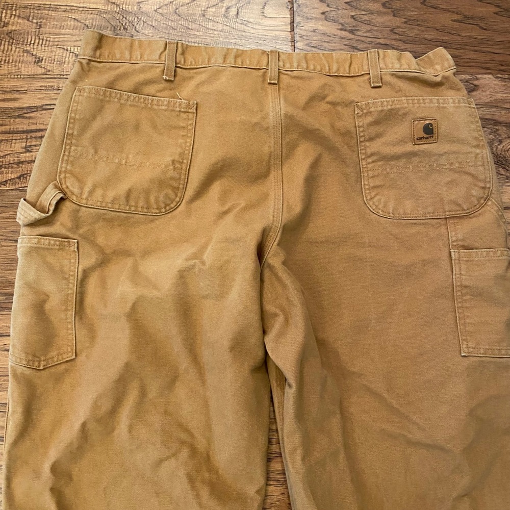 Carhartt B11 BRN Mens Brown Duck Canvas Dungaree Fit Work Pants 44x30 - Picture 6 of 8